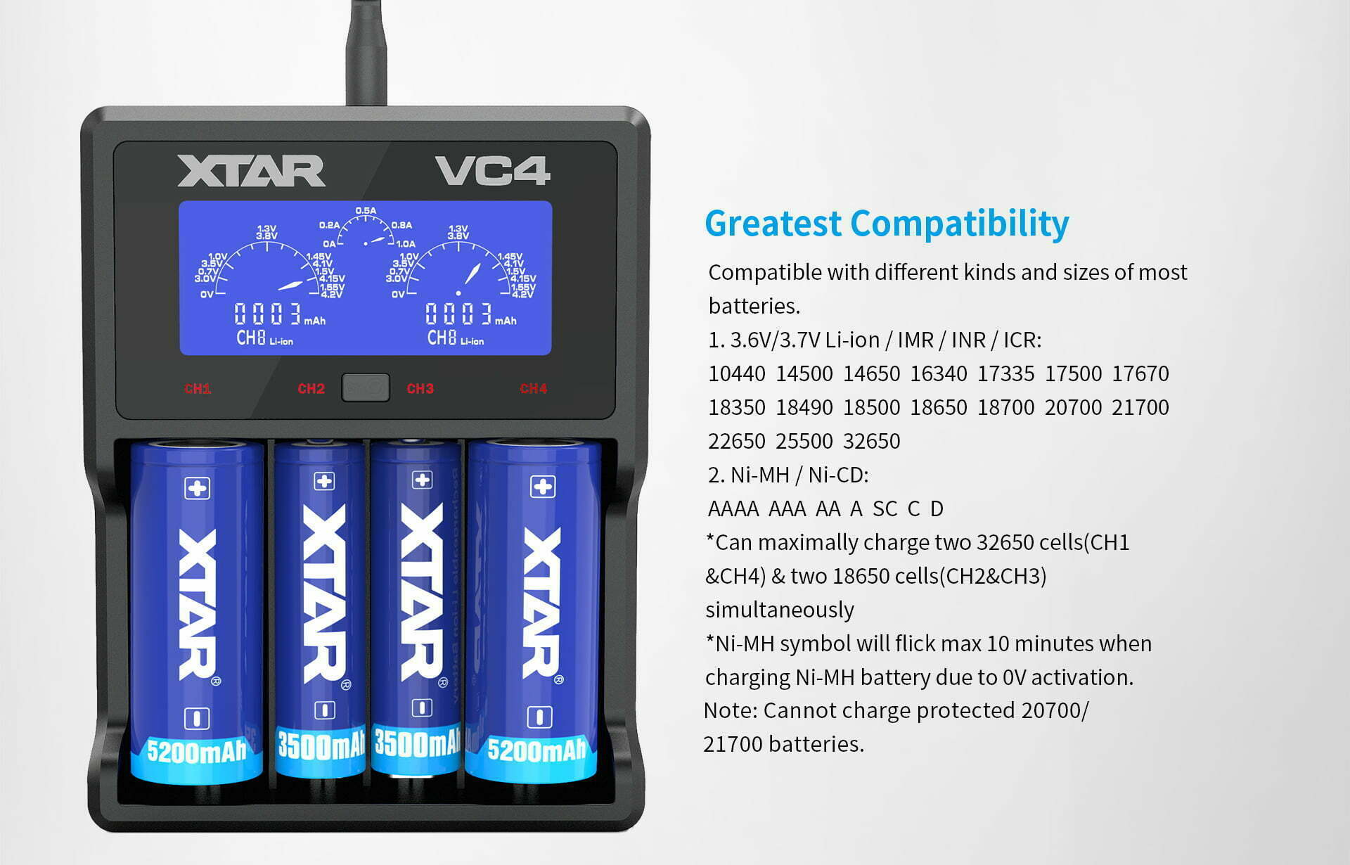 xtar vc4 usb 4 slot 18650 battery charger australia mantisfpv 01