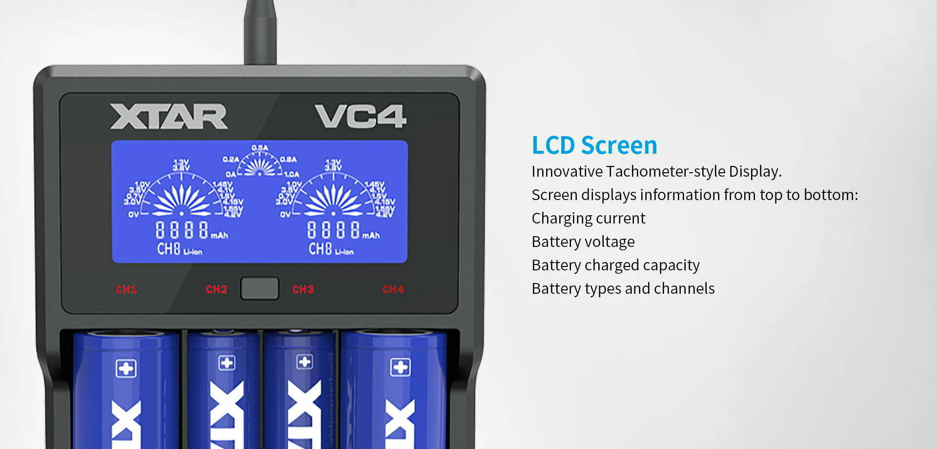 xtar vc4 usb 4 slot 18650 battery charger australia mantisfpv 02