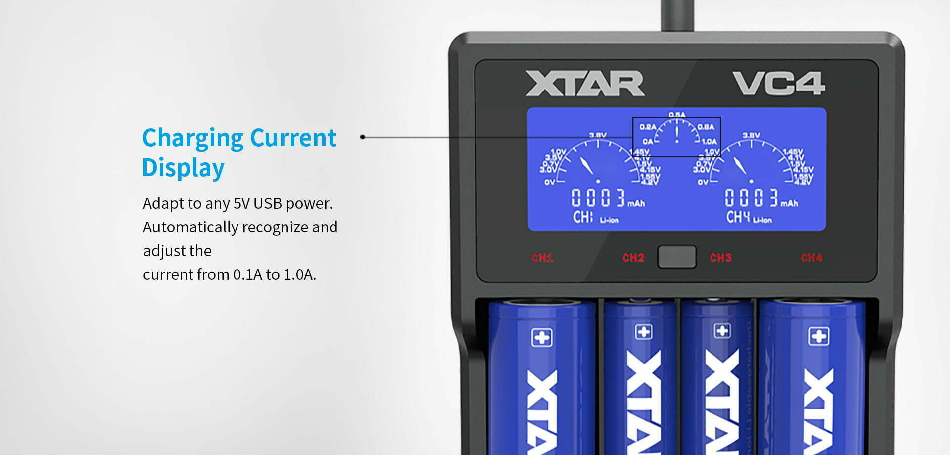 xtar vc4 usb 4 slot 18650 battery charger australia mantisfpv 03