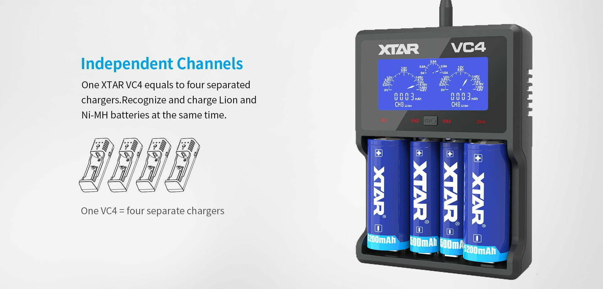 xtar vc4 usb 4 slot 18650 battery charger australia mantisfpv 11